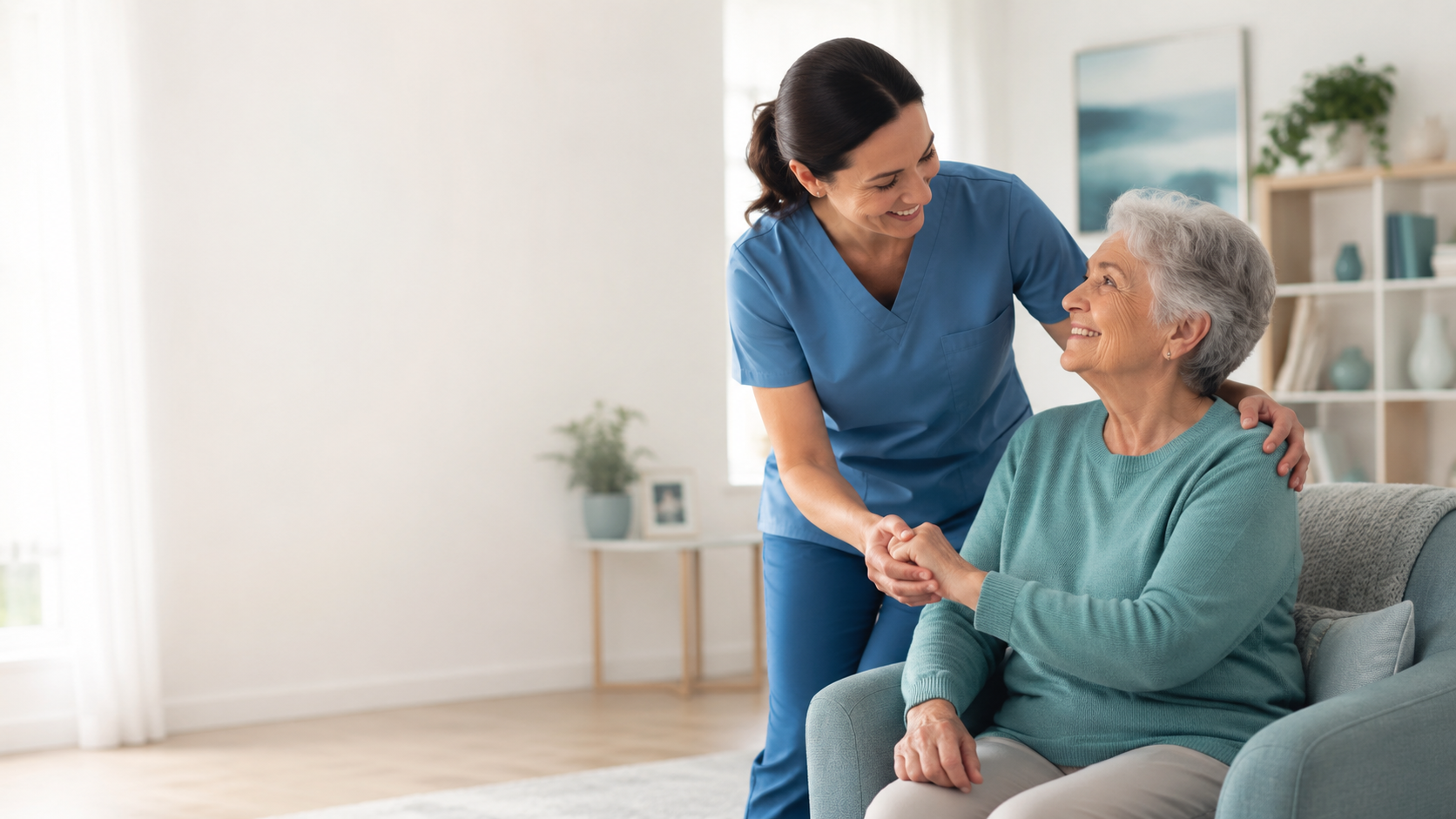 New Gen Care caregiver supporting a client